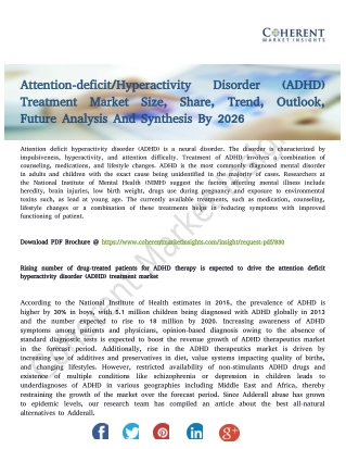 Attention-deficit/Hyperactivity Disorder (ADHD) Treatment Market Outlook Till 2026