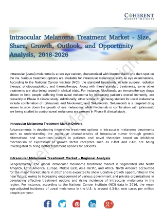 Intraocular Melanoma Treatment Market Segmentation Application, Technology & Market Analysis Report