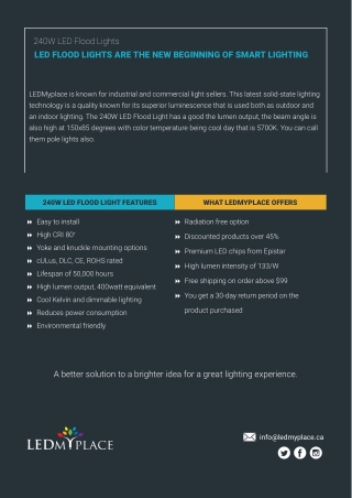 Get The Best 240W LED Flood Light At Affordable Price