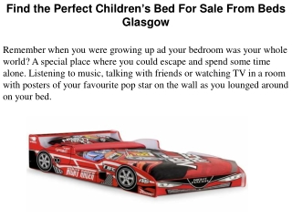 Find the Perfect Children’s Bed For Sale From Beds Glasgow