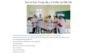 Địa chỉ học Trung cấp y sĩ ở đâu tại Đắk Lắk?
