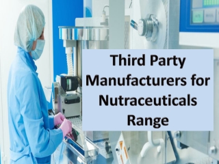 Third Party Manufacturers for Nutraceuticals Range