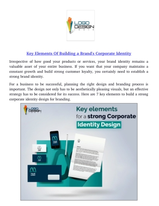 Key Elements Of Building a Brand's Corporate Identity