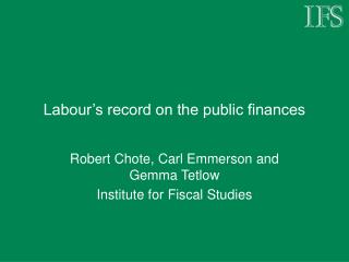 Labour’s record on the public finances
