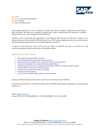 SAP EWM Course Content PDF