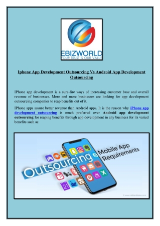 Iphone App Development Outsourcing Vs Android App Development Outsourcing