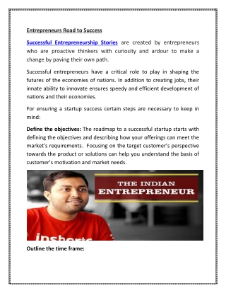 Successful Entrepreneurs Stories