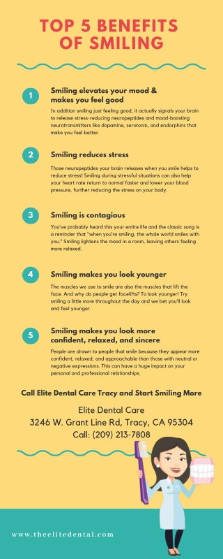 Top 5 Benefits of Smiling - Elite Dental Care Tracy