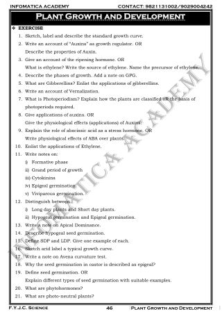 Plant Growth and Development