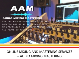 Professional online mixing and mastering Services