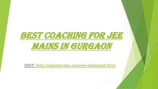 Best Coaching for JEE MAINS in Gurgaon