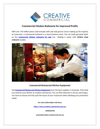 Commercial Chicken Rotisserie for Improved Profits