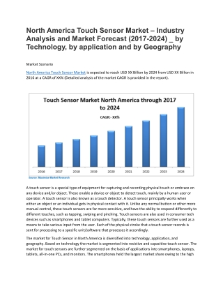 North America Touch Sensor Market – Industry Analysis and Market Forecast (2017-2024)