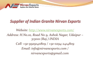 Supplier of Indian Granite Nirvan Exports