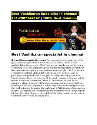 Best vashikaran specialist in chennai