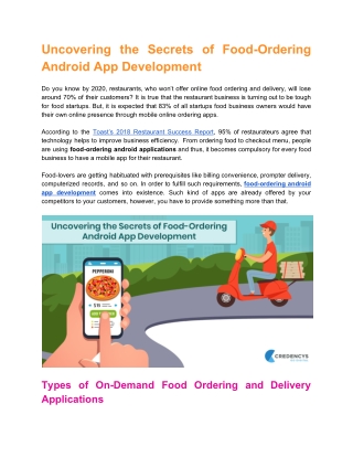 Uncovering the Secrets of Food-Ordering Android App Development