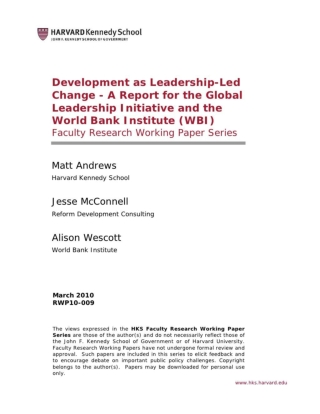 HKS development as leadership led change matt andrew