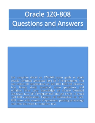 Oracle 1Z0-808 Questions and Answers