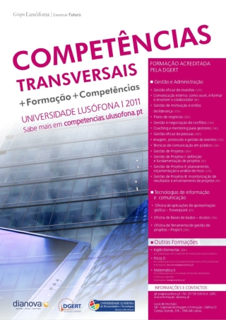 Cartaz Competencias Transversais Dianova Lusofona