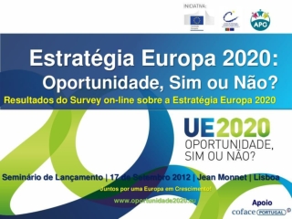 Survey online sobre estrategia europa 2020 - seminário de 17 setembro