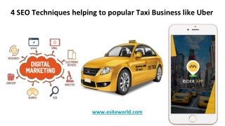 4 SEO Techniques helping to popular Taxi Business like Uber