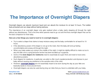 The Importance of Overnight Diapers