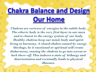 Chakra Balance and Design Our Home