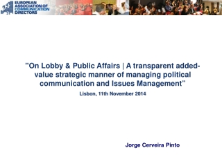 Presentation Jorge Pinto EACD CDL 2014