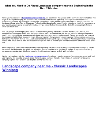 Getting the Best Landscape company near me