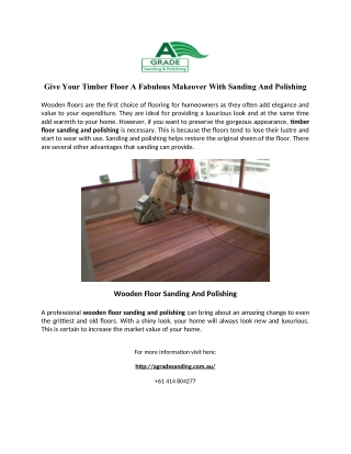 Timber Floor Sanding And Polishing