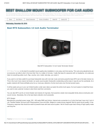 Best shallow mount subwoofer - shallow mount 12 - shallow mount 12 subwoofer