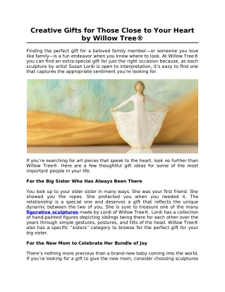 Creative Gifts for Those Close to Your Heart by Willow Tree®