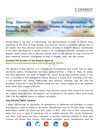 Drug Discovery Market - Global Industry Insights, Trends, Top Players 2018-2026