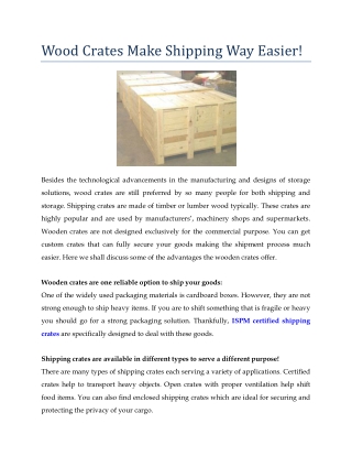 Wood Crates Make Shipping Way Easier!