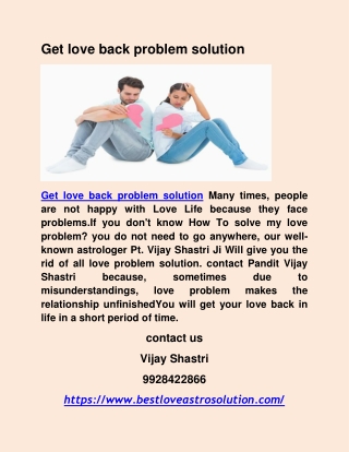 Get love back problem solution