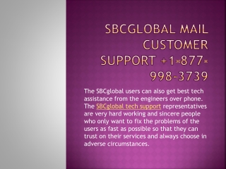 Sbcglobal Mail Customer Support 1-877-998-3739