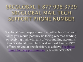 SBCGLOBAL 1-877-998-3739 Sbcglobal Mail Tech Support Phone Number