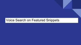 Voice Search on Featured Snippets
