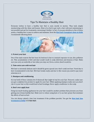 Best Hair Transplant Clinic in Delhi