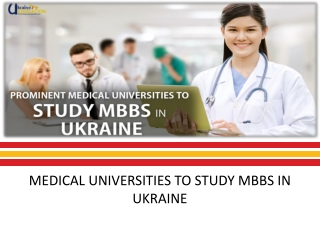Medical universities to study mbbs in ukraine
