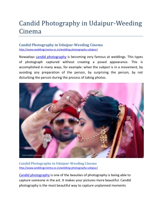 Candid Photography in Udaipur-Weeding Cinema