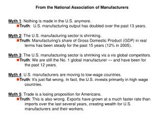 From the National Association of Manufacturers