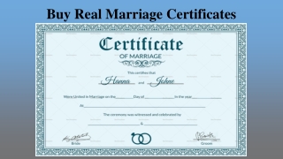 Buy Real Marriage Certificates Without any hassle! | Citizenship Documents