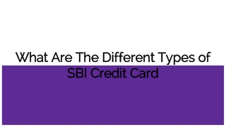 What Are The Different Types of SBI Credit Card