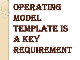 Advantages of Operating Model Templates