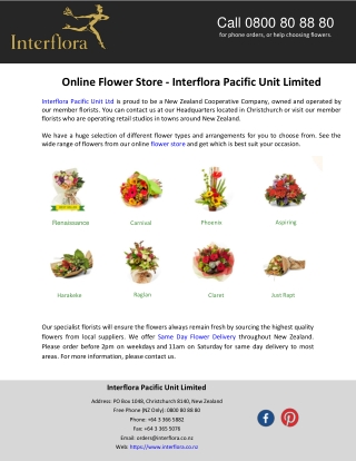 Online Flower Store - Interflora Pacific Unit Limited