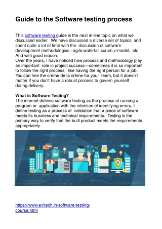 Guide to the Software testing process
