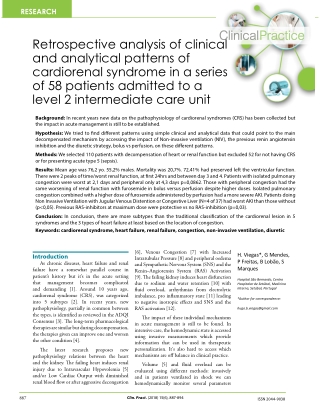 Retrospective analysis of clinical and analytical patterns of cardiorenal syndrome in a series of 58 patients admitted t