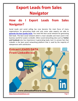 Export Leads from Sales Navigator