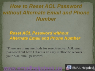 How to Reset AOL Password without Alternate Email and Phone Number
